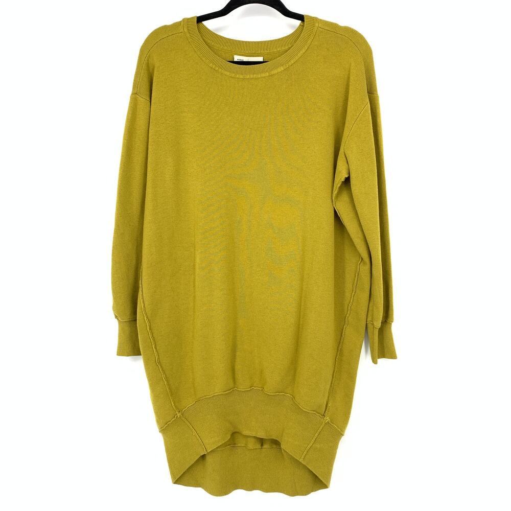 Anthropologie Saturday Sunday Freya Tunic Sweater Dress Womens Size M Gold NEW